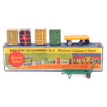 A Hornby Series Railways Accessories No.1 Miniature Luggage & Truck. Comprising 4 pieces of
