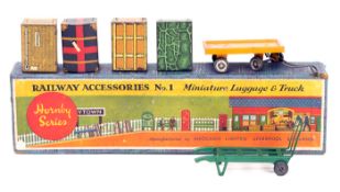 A Hornby Series Railways Accessories No.1 Miniature Luggage & Truck. Comprising 4 pieces of