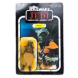A Palitoy Star Wars Return of the Jedi Klaatu. Original blister attached but yellowed, figure