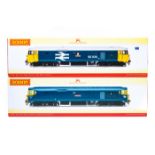 2 Hornby Railways class 50 Co-Co diesel-electric locomotives. Resolution 50018 (R2348) in blue