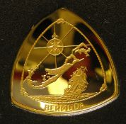 Bermuda: Gold Triangular $30 proof coin 1996, (.999 fine gold, 27mm diameter, weight 15.55 gms,