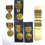 USA WWI Victory medals with replacement clasps (5): 4 clasps Naval Battery, Mobile Base, West