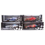 4 Pauls Model Art/Minichamps 1:18 Formula 1 racing cars. 2 Grand Prix series - Williams Renault FW16