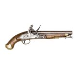 A .65” Volunteer dragoon style flintlock holster pistol c 1820, 15” overall, barrel 9” with