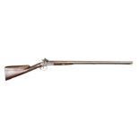 A fine quality double barrelled 12 bore percussion sporting gun, by R Ancell of Perth, 48”