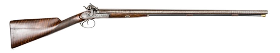 A fine quality double barrelled 12 bore percussion sporting gun, by R Ancell of Perth, 48”