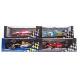4 Pauls Model Art Grand Prix series 1:18 Formula 1 racing cars. 3x Grand Prix series – Benetton