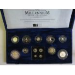 “The United Kingdom Millenium Silver Collection Set of coins 2000, £5 to 1p plus 4 Maundy Coins (