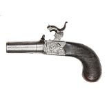 A 50 bore percussion boxlock pocket pistol, by Riviere, London, 5½” overall, turn off barrel 1¾”,