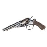 A good 5 shot 80 bore Daw’s patent double action percussion revolver, number 1818, 10½” overall,