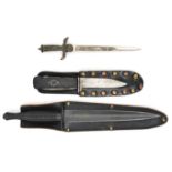 A modern 3rd pattern FS military knife, the blued blade machine engraved “Nowill & Sons,