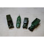 4 Dinky Toys. A Reconnaissance Car (152b), in drab olive green. A Market Gardener’s Lorry (25f) in