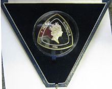 Bermuda: Triangular $9 silver proof coin 1996 (.999 fine silver, weight 155.52 gms, diameter