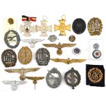 Third Reich badges and insignia: Coastal artillery badge by Hermann Aurich (pin missing); SA