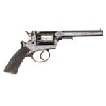 An interesting 5 shot 54 bore Beaumont Adams double action percussion revolver, 12¼” overall, barrel