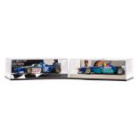 10 1:43 Minichamps Formula 1 racing cars. 2x Benetton Renault B197 – RN7 J. Alesi and a launch