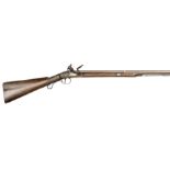 An SB 18 bore flintlock sporting gun c 1800, 50½” overall, half octagonal barrel 35” with gold lines