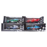 4 Pauls Model Art/Minichamps 1:18 Formula 1 racing cars. 2x Grand Prix series – Benetton Ford B194