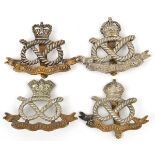 4 S Staffordshire Regt cap badges: Vic, KC, do all WM and ERII. GC Part II of a Private Collection