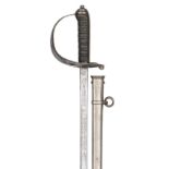 A Scots Guards officer’s light parade pattern sword, 32”, blade etched with battle honours to Suakin