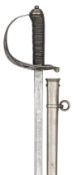 A Scots Guards officer’s light parade pattern sword, 32”, blade etched with battle honours to Suakin