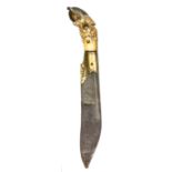 A good large Singalese knife, Piha Kaetta, 13” overall, heavy thick blade having a deep fuller on