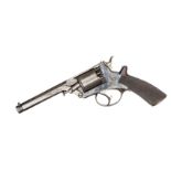 A 5 shot 54 bore 1856 Model Tranter double action percussion revolver, 12” overall, barrel 6”, top