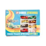 A Corgi Juniors Gift Set 3028 Race Track Special. Comprising; a Land Rover Wrecker Truck, Grand Prix