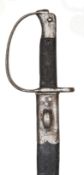 An 1879 pattern Royal Artillery sword bayonet, saw backed, fullered blade 25¾”, numerous stamps at