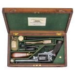A good cased 5 shot 54 bore Beaumont Adams double action percussion revolver by Deane & Son, with
