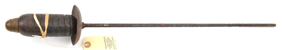 An inert German M14 rifle grenade, with brass fuse, range limiting disc, and 18½” steel rod. Sound