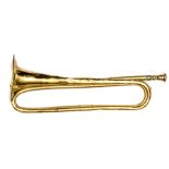 A brass cavalry trumpet, by Henry Potter, Charing Cross, London, stamped with WD and broad arrow, “C