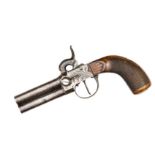 A Belgian 70 bore DB O&U tap action percussion boxlock pistol, 7½” overall, turn off round twist