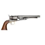A 6 shot .44" Colt “Civilian” Model 1860 Army percussion revolver made for the London market, barrel