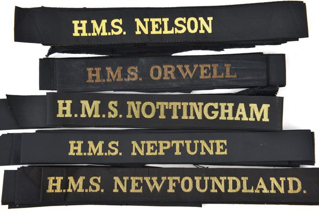 A similar lot of 32, comprising 2 old weave with fullstop: H.M.S. Newfoundland and Nigeria; 16 old