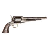 A 6 shot .44” Remington 1861 Old Model Army percussion revolver, number 9100 (on frame beneath