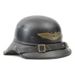 A good Third Reich Luftschutz Bund wardens steel helmet, all original finish and internal