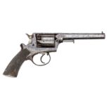 An interesting 5 shot 54 bore Beaumont Adams double action percussion revolver, 12¼” overall, barrel