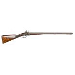 A good quality double barrelled 30 bore flintlock sporting gun, by W Mills, London, c 1820, 45”