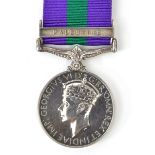 G.S.M. 1918, 1 clasp Palestine (2819073 Pte J. Smith, Seaforth). GVF