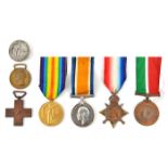Three: 1914-15 star, BWM, Victory (29797 Gnr A Finn, RGA), GVF. A Geo V “services rendered” war