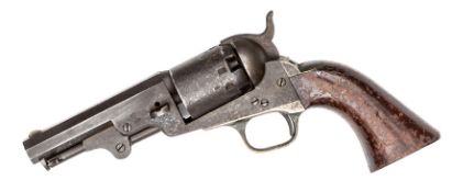 A 5 shot .36” Manhattan Fire Arms Co “Navy” percussion revolver, the 4” barrel with address and