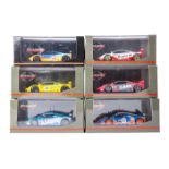6 Minichamps/Paul’s Model Art 1:43 McLaren F1 GTR. GULF in blue/orange, RN33, Harrods yellow/