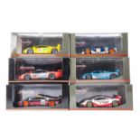 6 Minichamps/Paul’s Model Art 1:43 McLaren F1 GTR. GULF in light blue/orange, RN40, Jacardi/ELF in