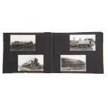 2 Postcard albums containing in excess of 140 black and white postcards of LMS locomotives.