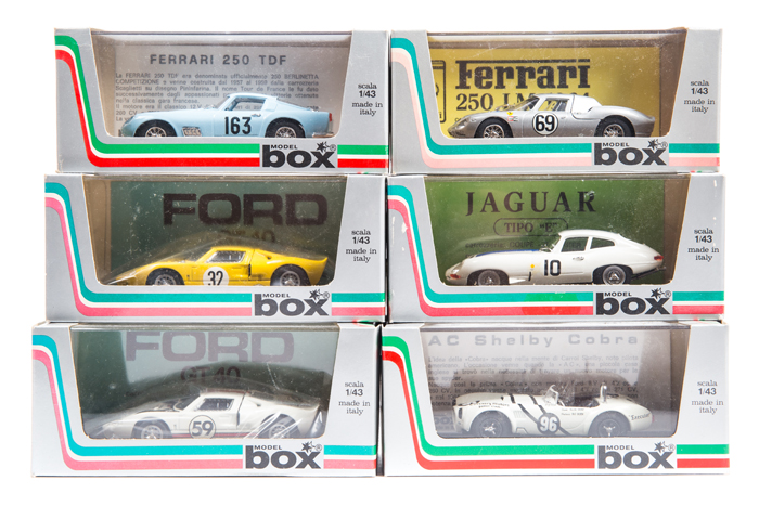 20 Model Box 1:43 racing cars. 8x Ferrari 250LM – Monza 68, Nurburgring 64, 3x Le Mans 65,