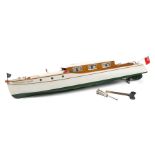 A rare 1930’s Bassett Lowke clockwork river launch/cabin cruiser ‘Margaret Rose. A fine wooden model
