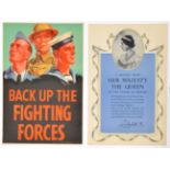 4 WWII A3 posters: message from the Queen “To the Nurses of Britain”....in their third year of the