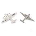 2 Dinky Toys Aircraft. A Giant High Speed Monoplane (62y) in silver and a Four Engine Liner (62r) in