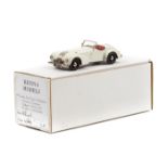 A Kenna Models Allard K series convertible. In cream with red interior. Detailed dashboard and